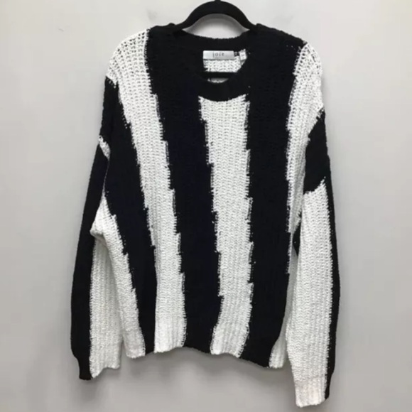 Joie Sweaters - NWT XL Joie Womens Chadsey Sweater Black White Striped Long Sleeve Jewel Neck